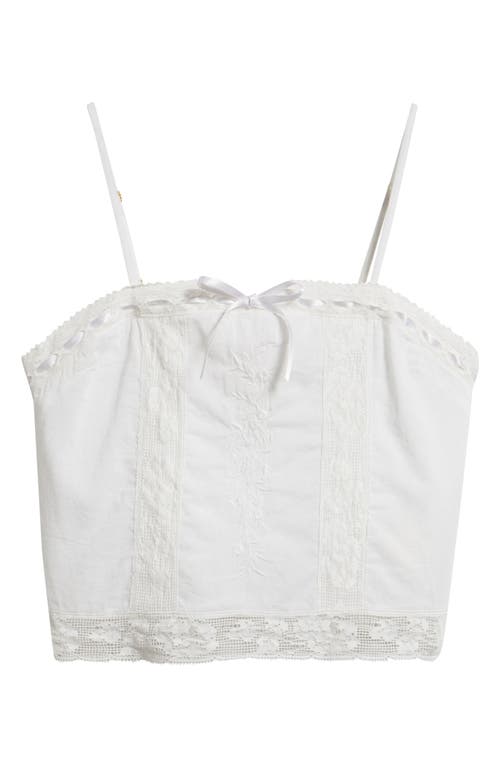 LoveShackFancy Kids' Quince Floral Lace Embroidered Top in White at Nordstrom, Size 12