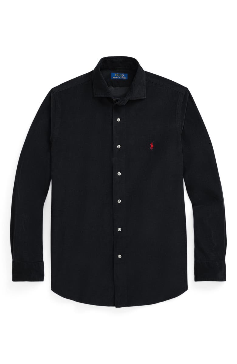 Polo Ralph Lauren Fine Wale Corduroy Button-Up Shirt, Alternate, color, Polo Black
