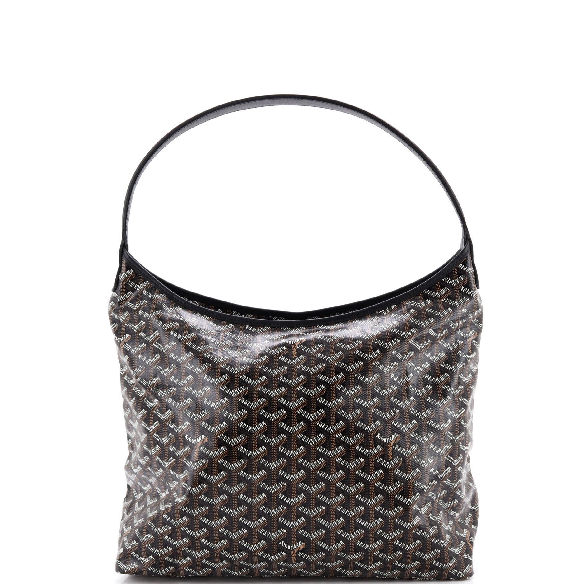 Pre-Owned Goyard Boheme Hobo Coated Canvas, Alternate, color, Black