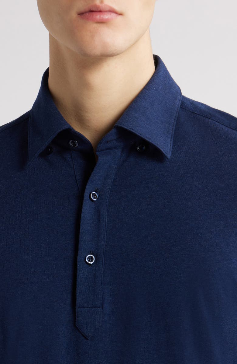BOSS Hal Long Sleeve Polo, Alternate, color, Dark Blue
