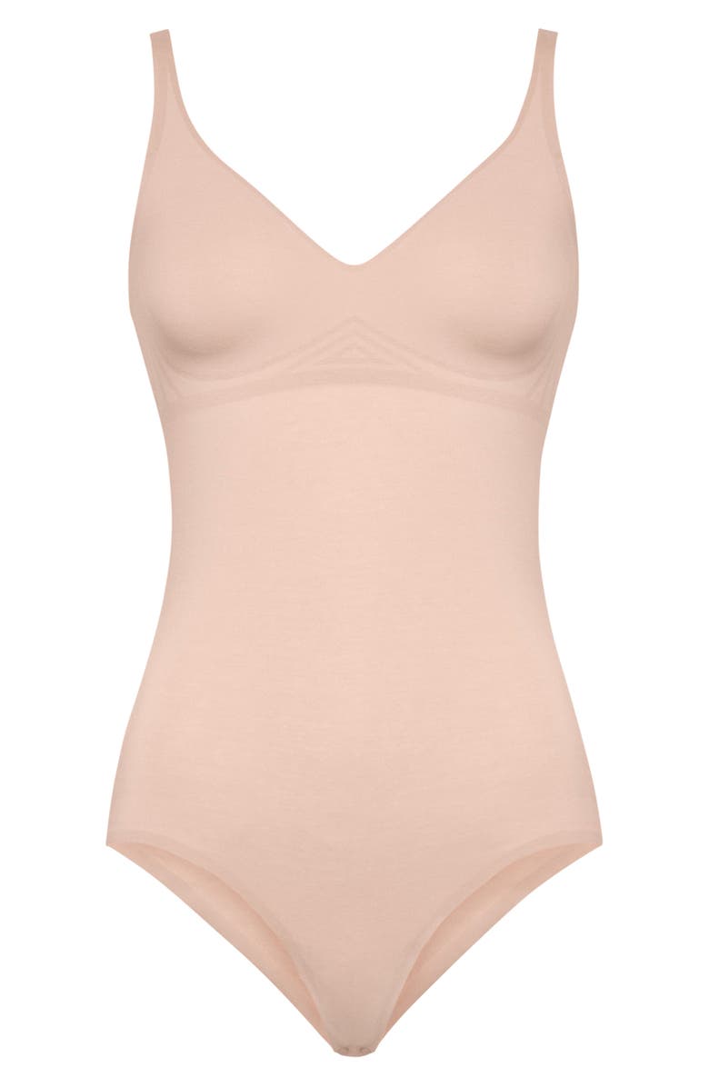 Wolford Cotton Contour 3W Shaping Bodysuit, Alternate, color, Rose