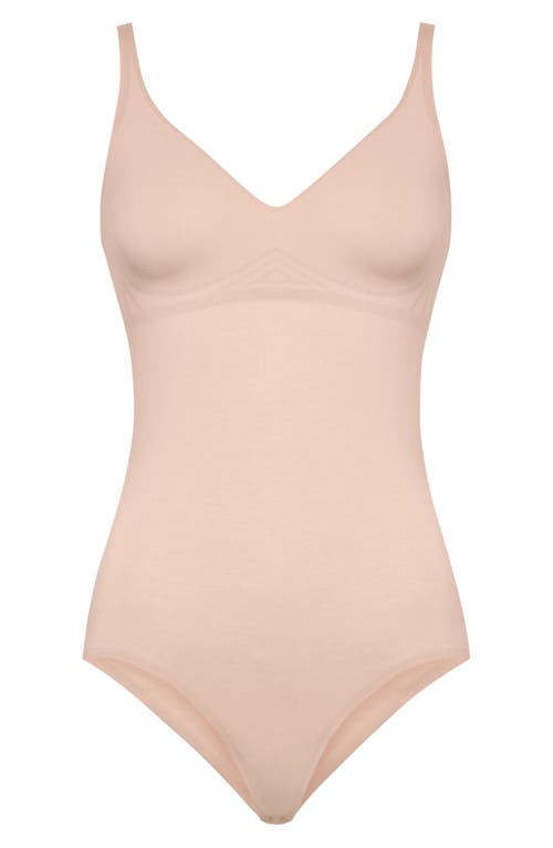 Wolford Cotton Contour 3w Shaping Bodysuit In Pink