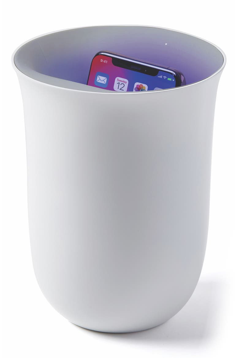 Oblio Wireless Charger & UV Cleaner, Main, color, WHITE