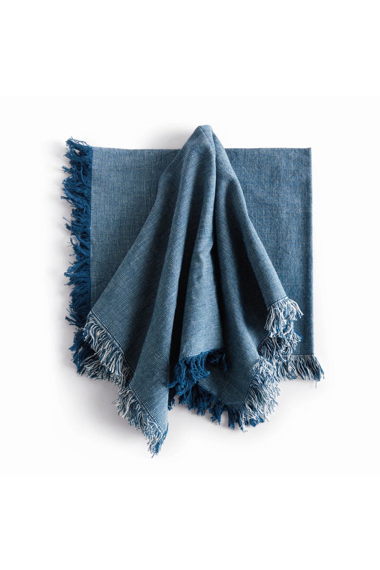 Aura Dark Blue Napkins Set of 4, Main, color, Blue