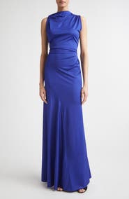 Victoria Beckham Draped Stretch Jersey Gown