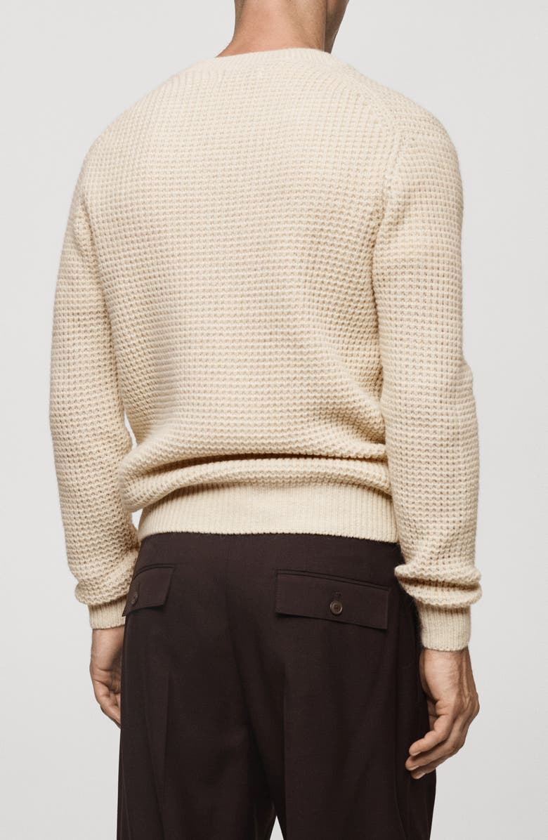 MANGO V-Neck Sweater, Alternate, color, Ecru