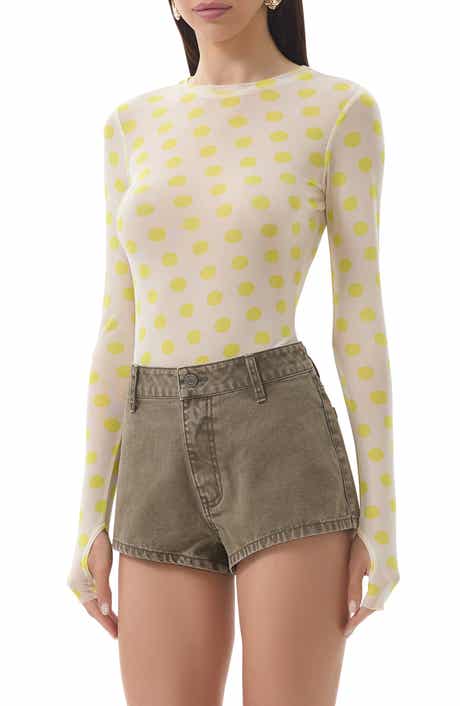 Kaylee Printed Long Sleeve Mesh Top