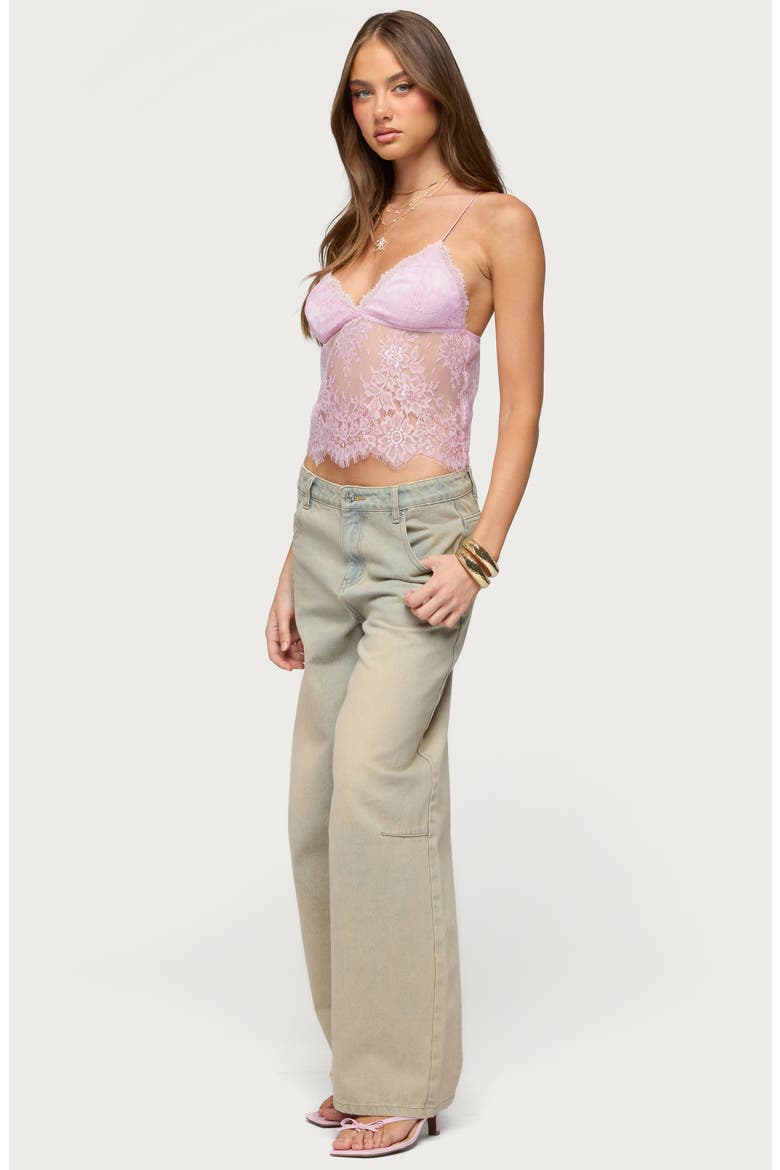 Ottilie Sheer Lace Satin Camisole, Alternate, color, LIGHT-PINK