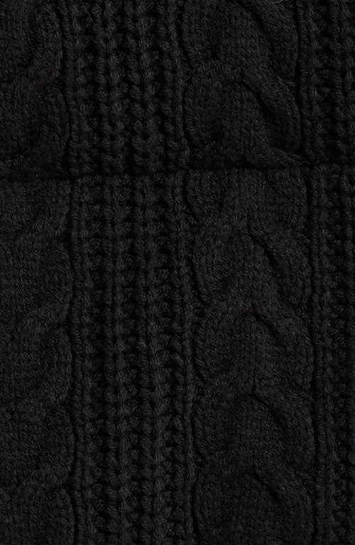 Marine Layer Alba Cable Knit Cotton Blend Puffer Jacket In Black