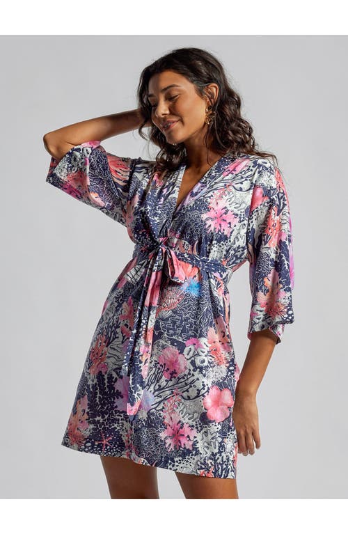 Tori Richard Coral Bloom Allegra Dress In Gray
