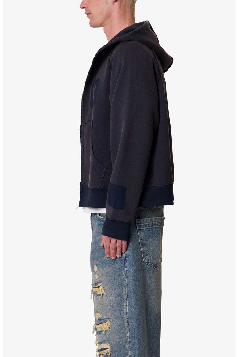 Half and Half Full Zip Hoodie, Alternate, color, WASHED BLACK