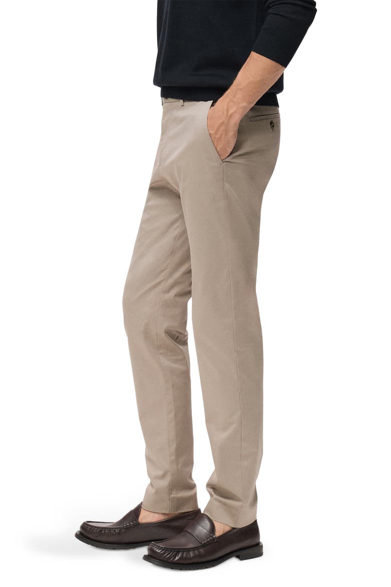 Dublino Slim Fit Flat Front Stretch Stretch Chinos, Alternate, color, BEIGE