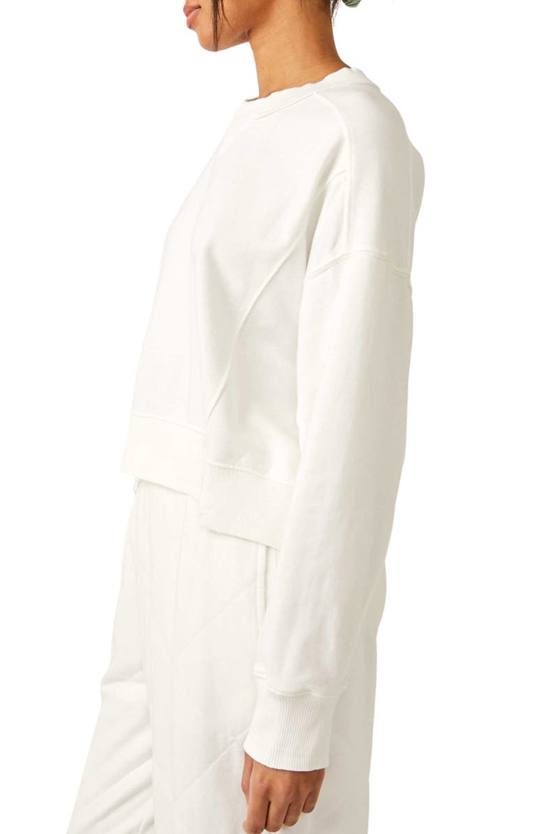 Free People FP Movement Intercept Cotton Blend Sweatshirt, Alternate, color, White