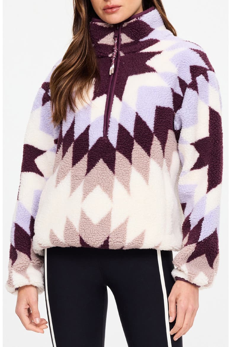 Harlow Fleece Quarter Zip Pullover, Main, color, GEO