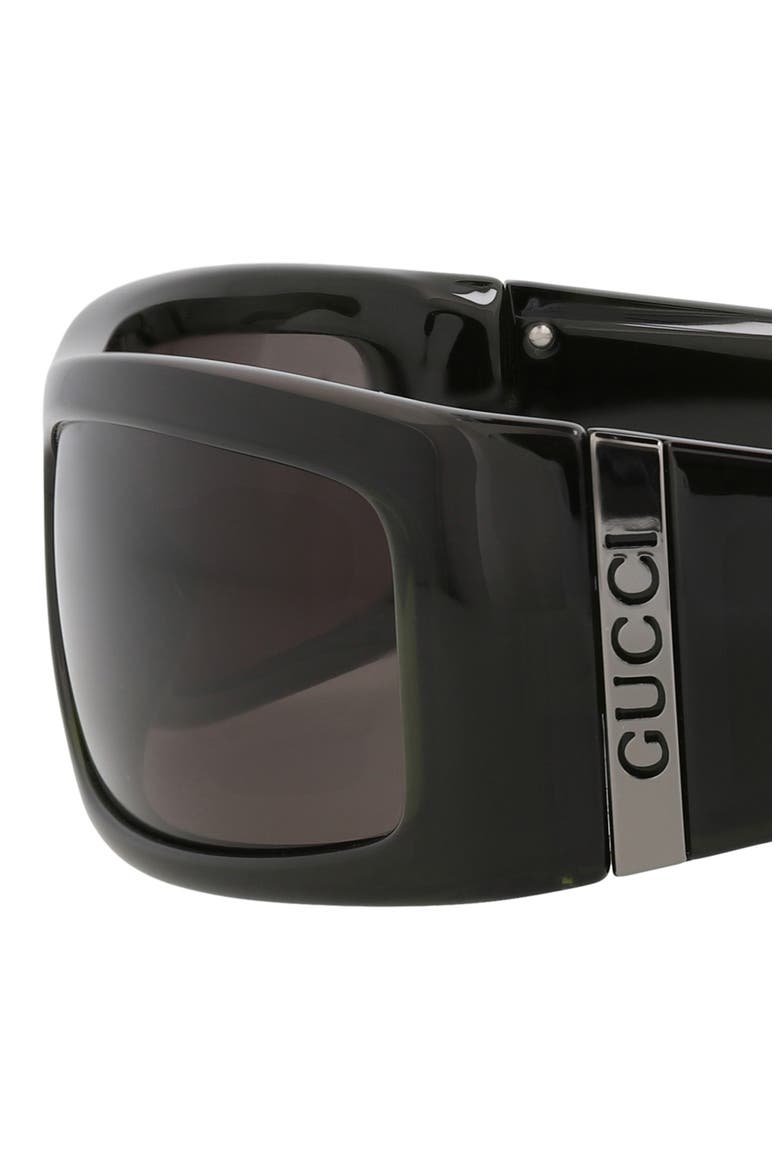 64mm Wrap Sunglasses, Alternate, color, GREEN GREEN GREY