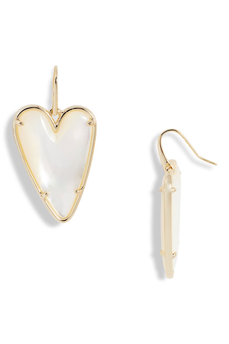 Ansley Heart Drop Earrings, Main, color, GOLD IVORY MOP