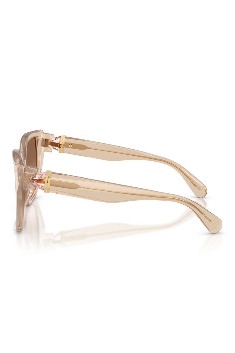 56mm Gradient Irregular Sunglasses, Alternate, color, MILKY BEIGE / GRADIENT BORWN