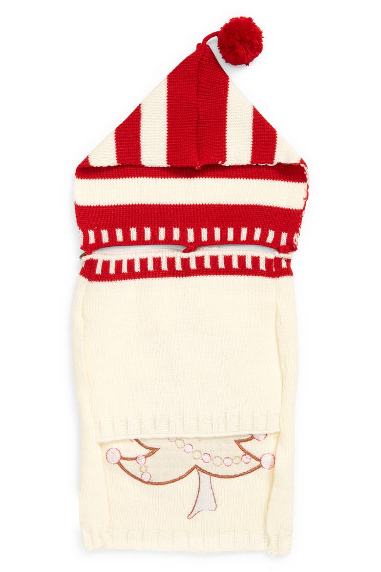 C for Christmas Dog Sweater & Beanie Set, Main, color, WHITE
