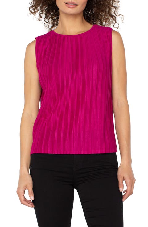 Plissé Boat Neck Tank
