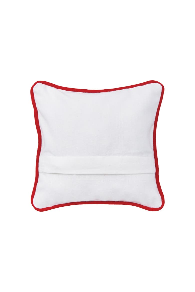 Merry Christmas Shell Wreath Printed & Woven Small/Petite Pillow, 8" x 8", Alternate, color, Blue