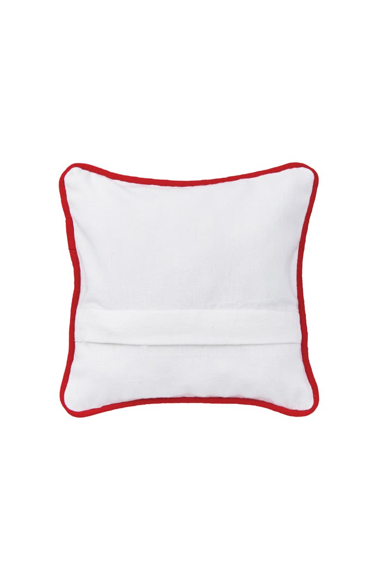 C&F Home Merry Christmas Shell Wreath Printed & Woven Small/Petite Pillow, 8" x 8", Alternate, color, Blue