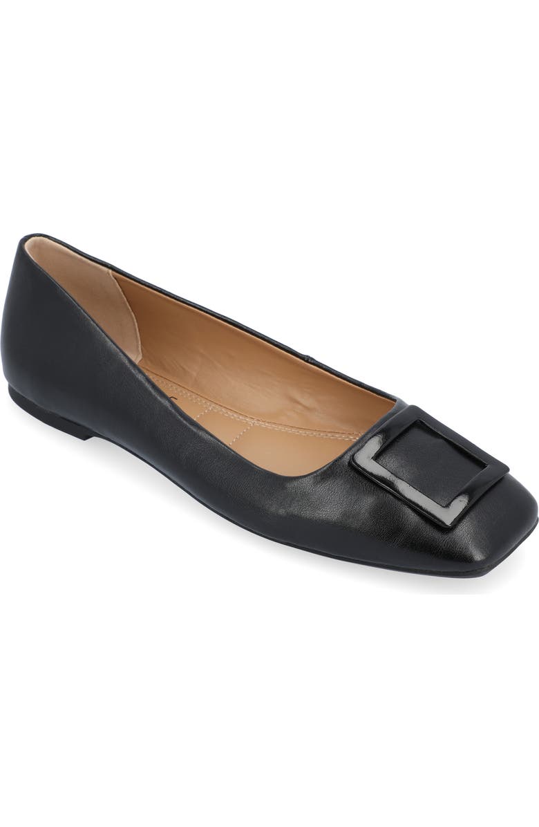 Journee Collection Zimia Square Buckle Flat, Main, color,