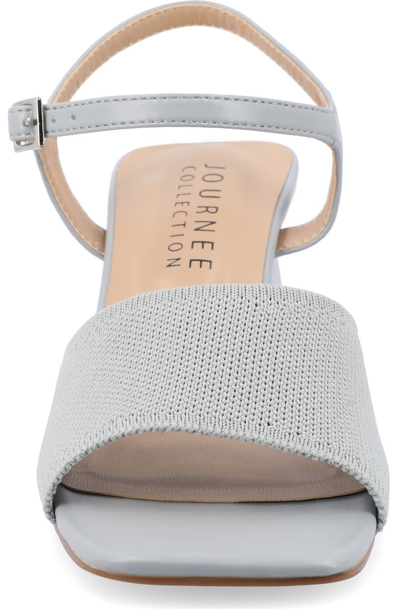 Journee Collection Evylinn Knit Block Heel Sandal, Alternate, color, Blue
