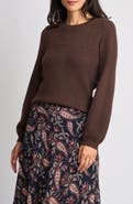 Halogen® Honeycomb Stitch Puff Sleeve Sweater