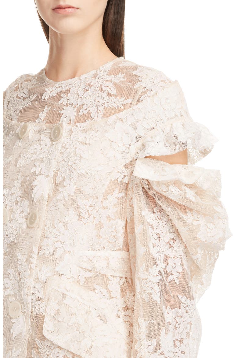 Cold Shoulder Corded Lace Jacket, Alternate, color, IVORY