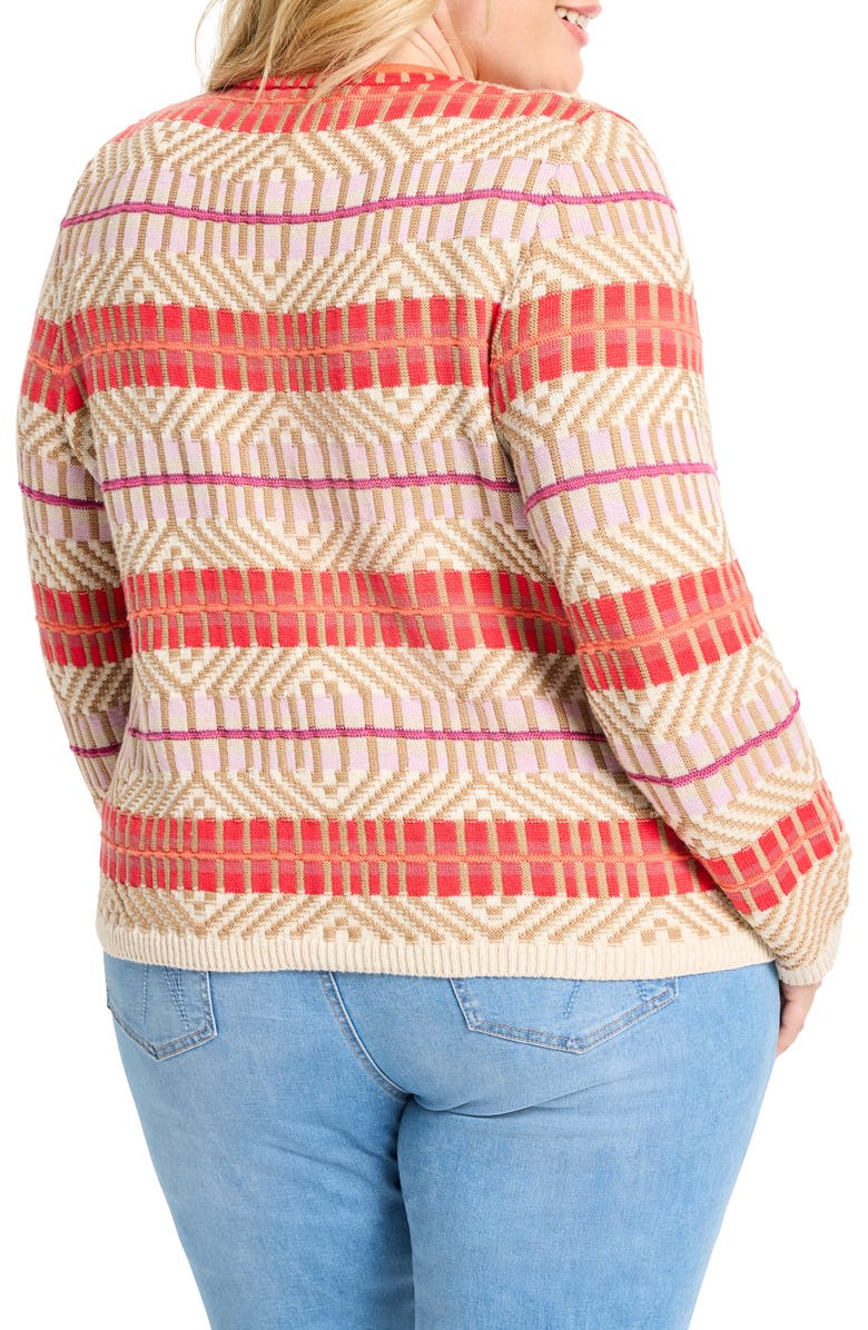 NIC+ZOE Energizer Cotton Blend Cardigan, Alternate, color, Red Multi