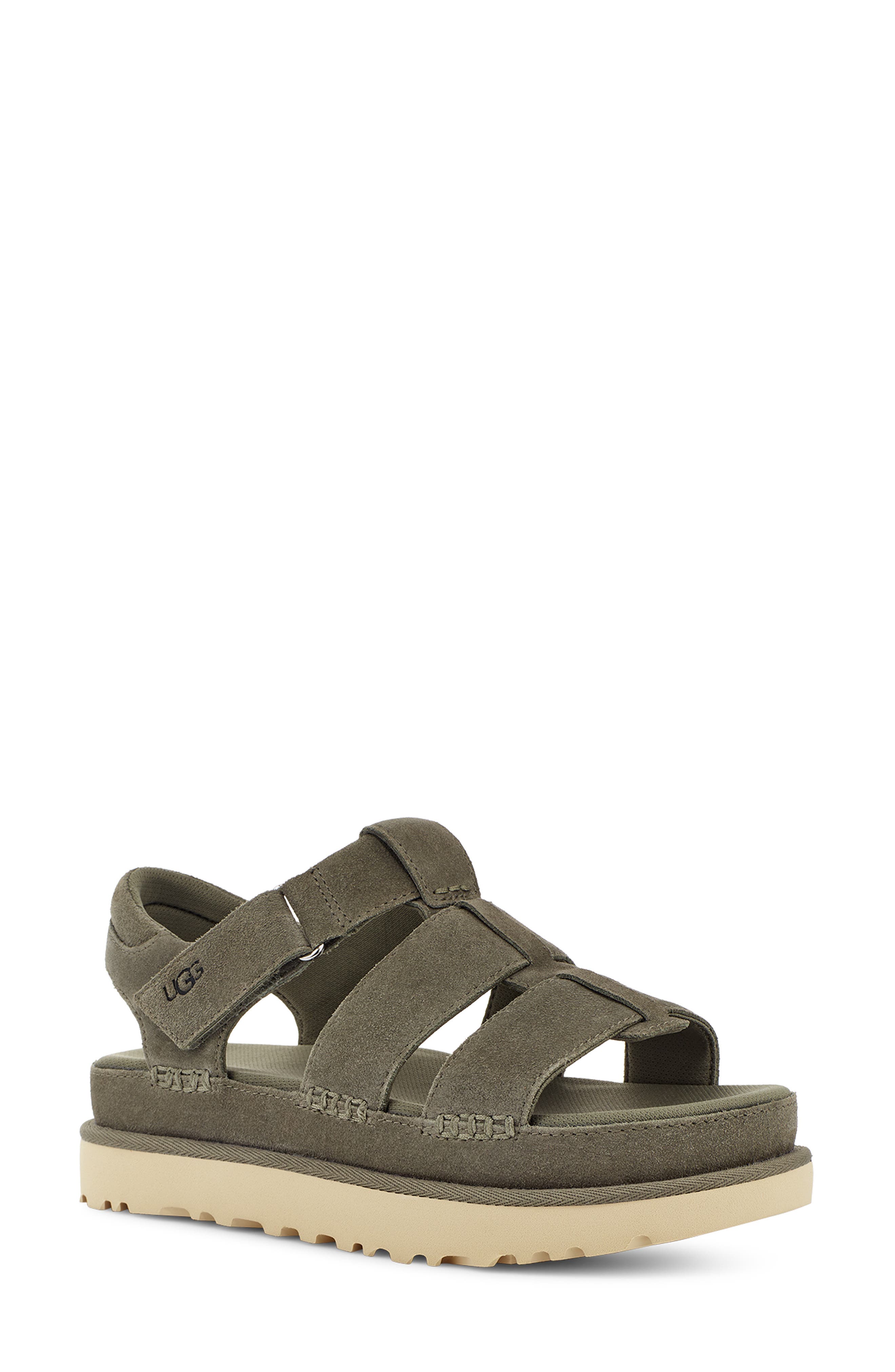 Goldenstar Strappy Platform Sandal, Main, color, MOSS GREEN