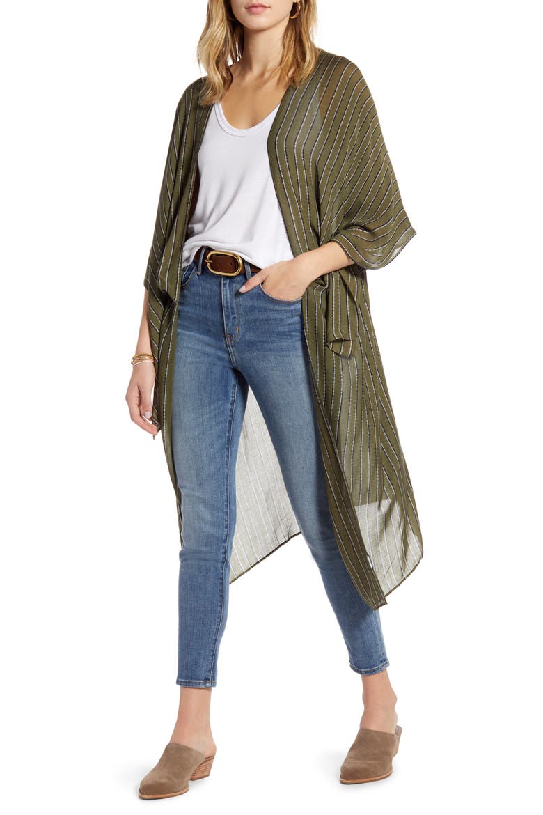 Kite Sleeve Wrap, Main, color, OLIVE BURNT PIN STRIPE