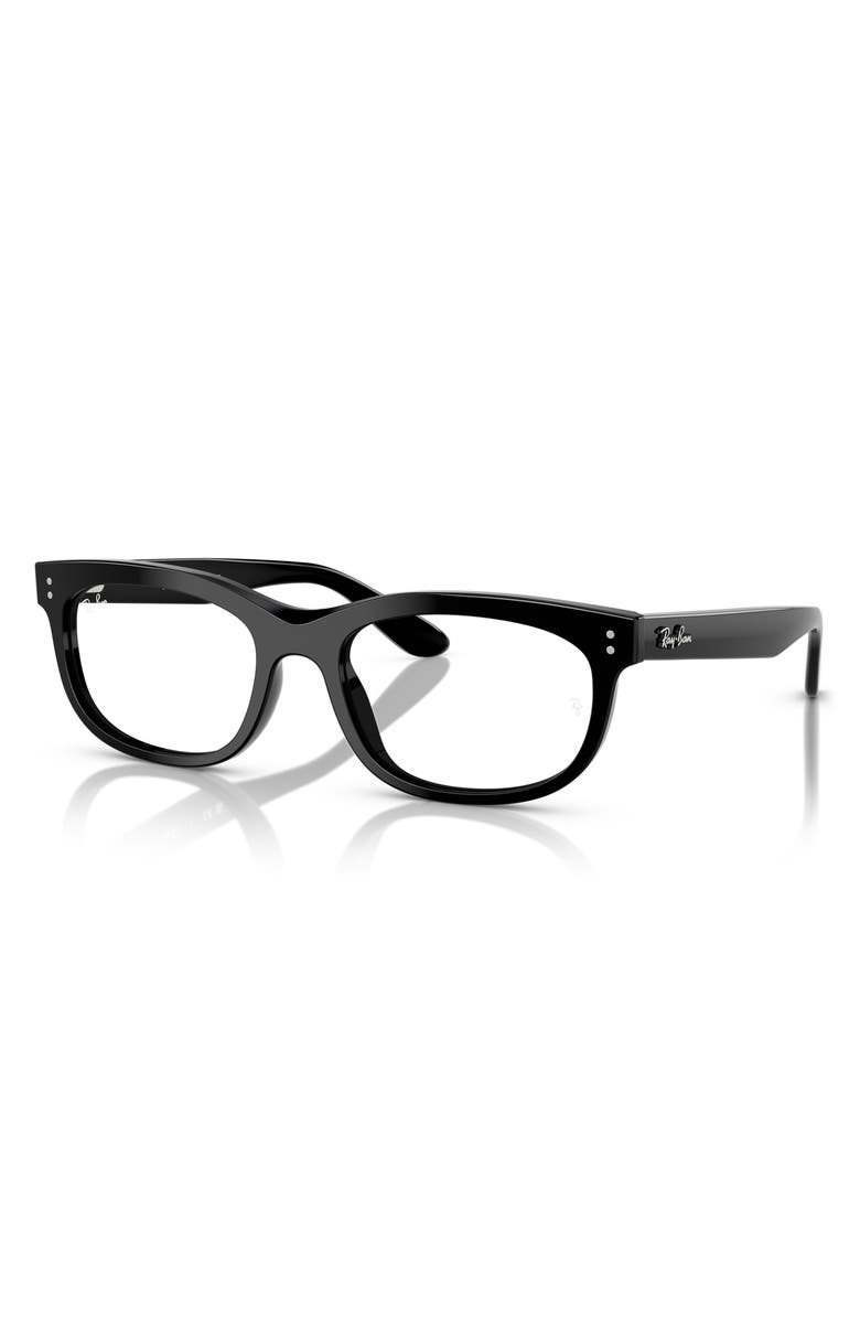Ray-Ban Pillow 56mm Oval Optical Glasses, Alternate, color, Black