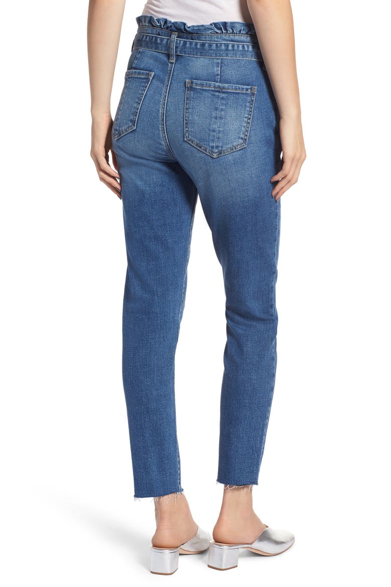 Paperbag Waist Skinny Jeans, Alternate, color, PRETTY