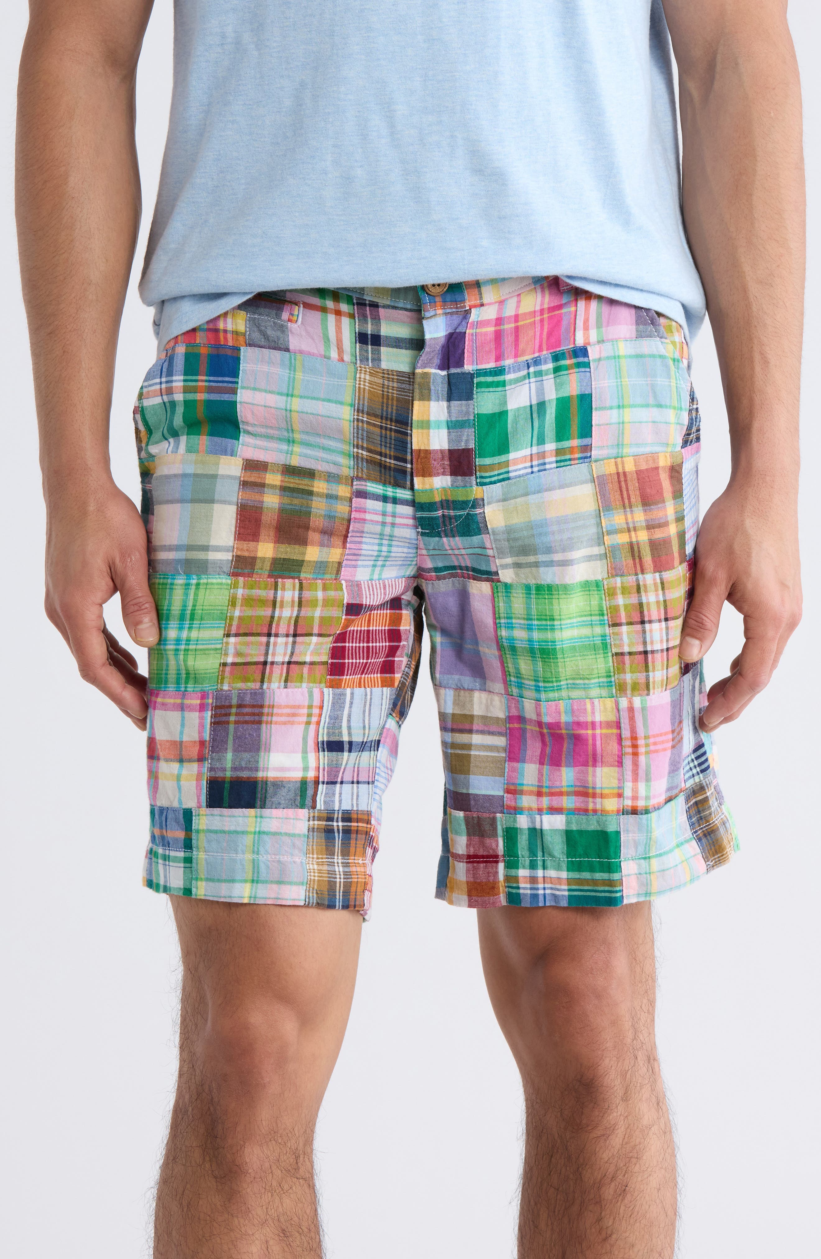 Patchwork Madras Flat Front Shorts - image 5