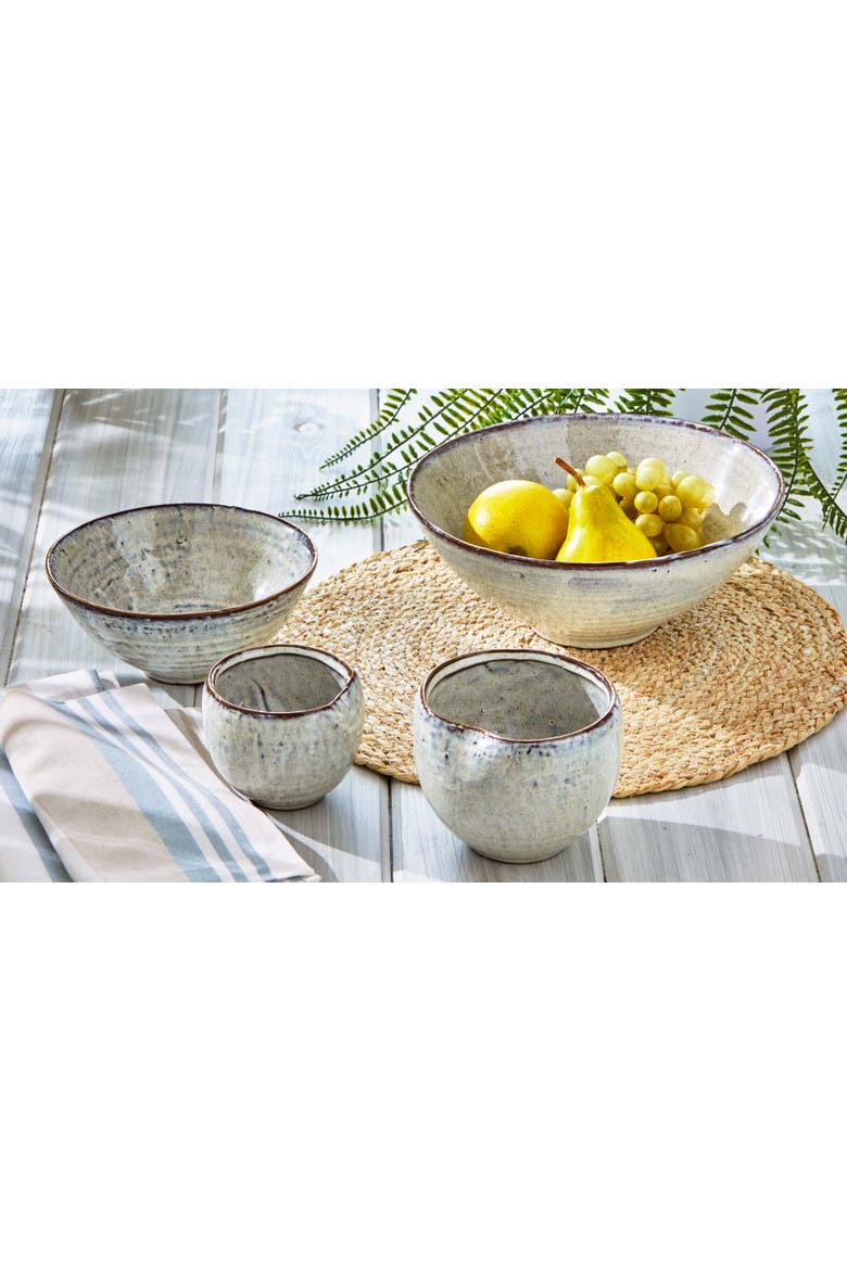 Large Light Blue Reactive Glaze Pinch Bowl for Everyday Use, Alternate, color, Blue