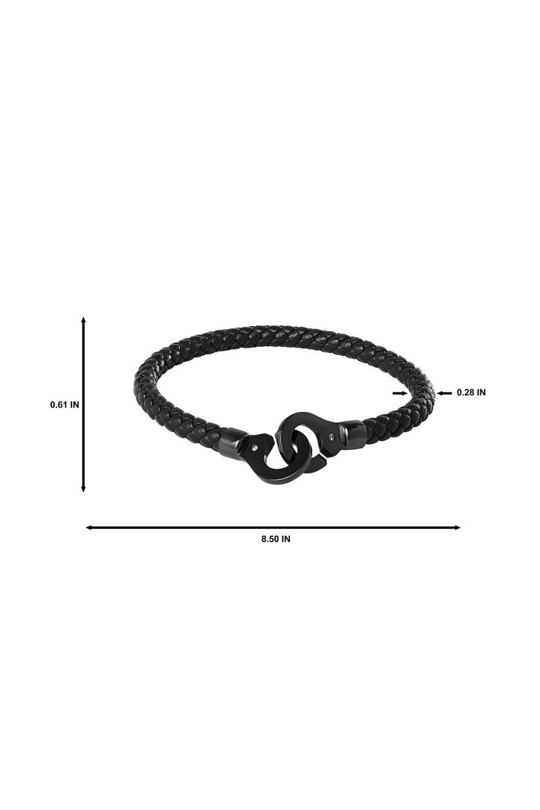 Braided Bracelet with Matte Black Hook Clasp, Alternate, color, Black