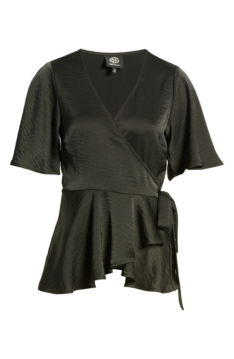 Bobeau Angel Flutter Sleeve Wrap Blouse, Alternate, color, 