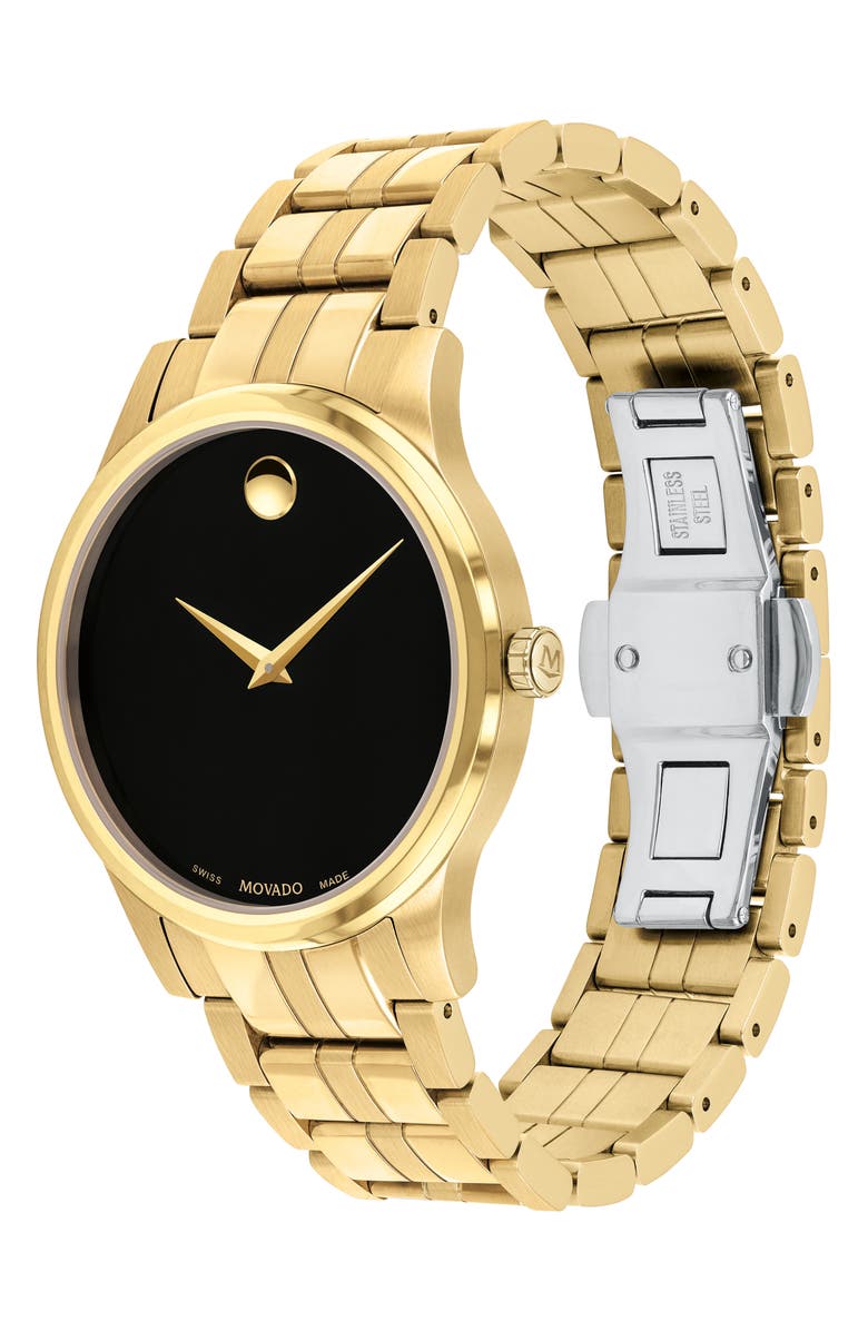Movado Portofolio Museum Dot Bracelet Watch, 40mm, Alternate, color, Black Dial