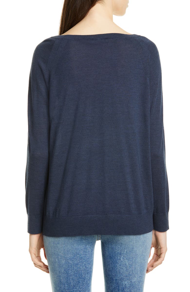 Theory Relaxed Boatneck Merino Wool Sweater, Alternate, color, 