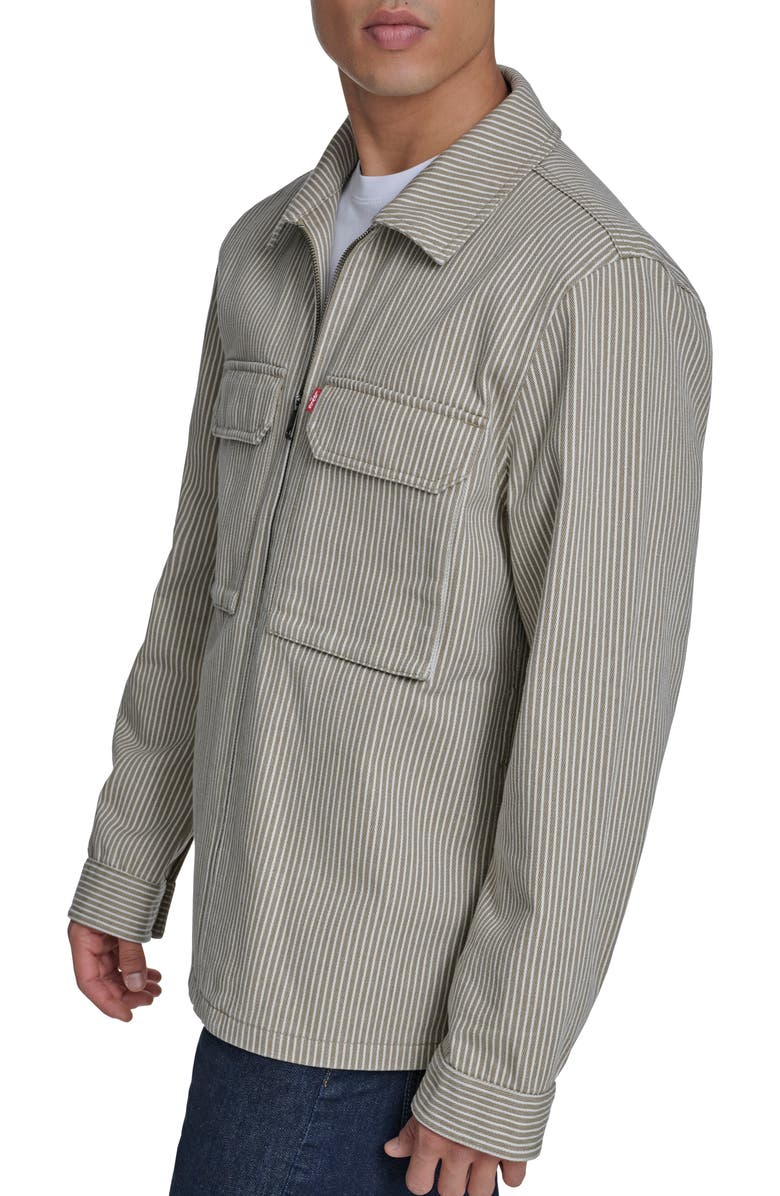 Levi's Lightweight Cotton Shacket, Alternate, color, Taupe / Off White