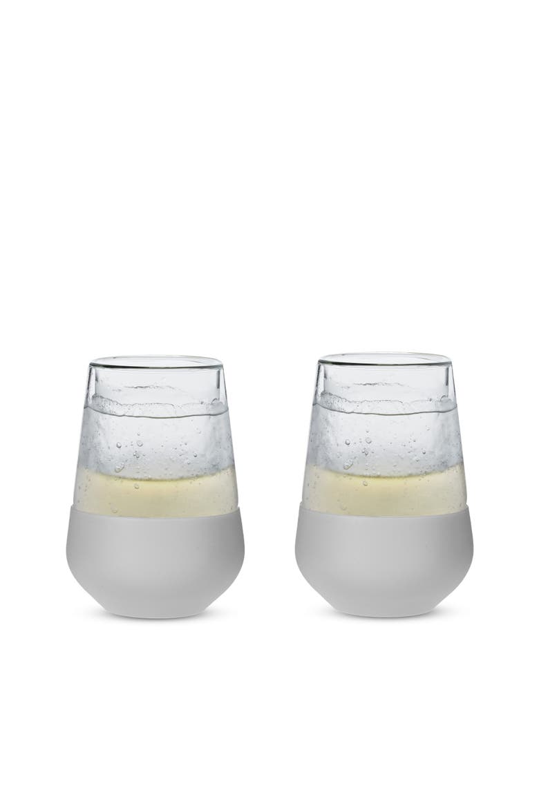 Glass FREEZE Wine Cooling Cup Set of 2, Main, color, Gray