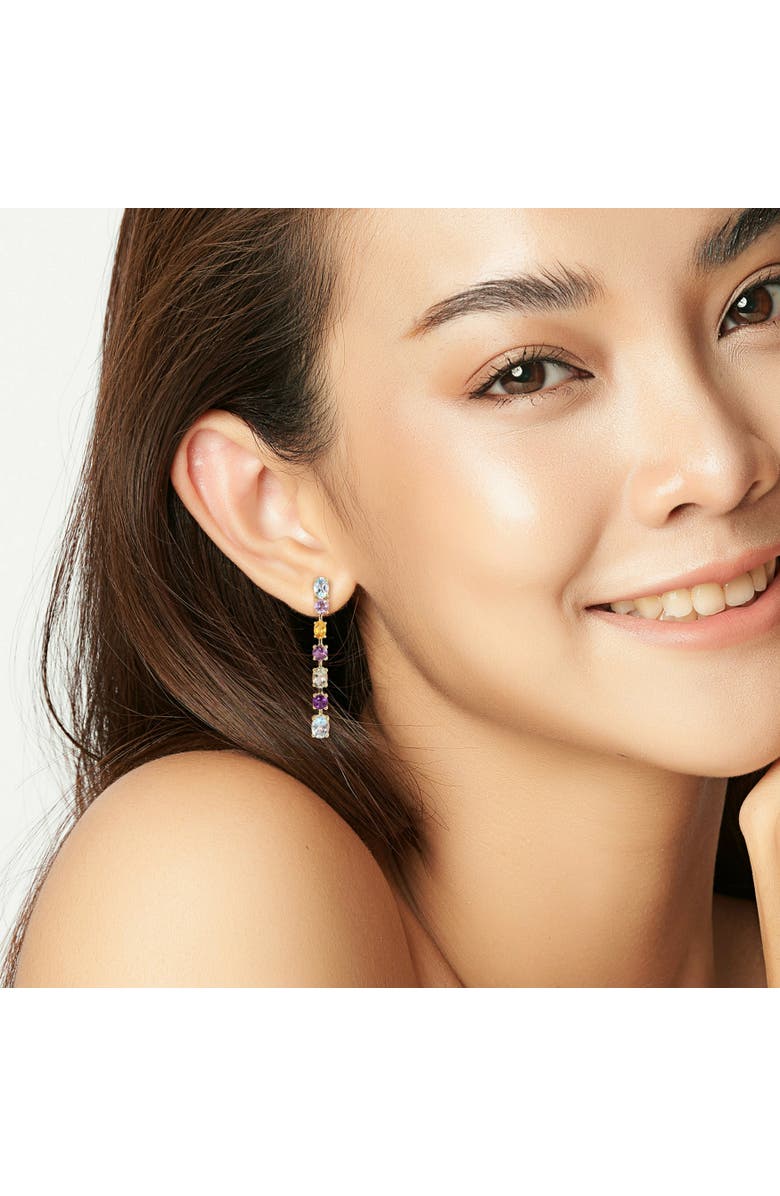 Julianna B. Gemstone Linear Dangle Earrings 14k, Alternate, color, Yellow Gold