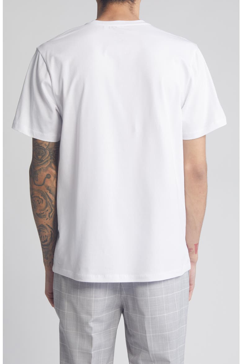Crewneck Stretch Cotton T-Shirt, Alternate, color, WHITE