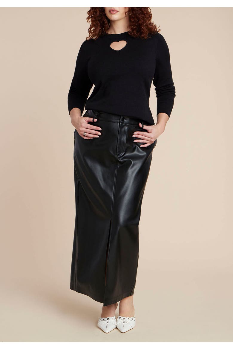 Heart Cut Out Sweater, Alternate, color, BLACK ONYX