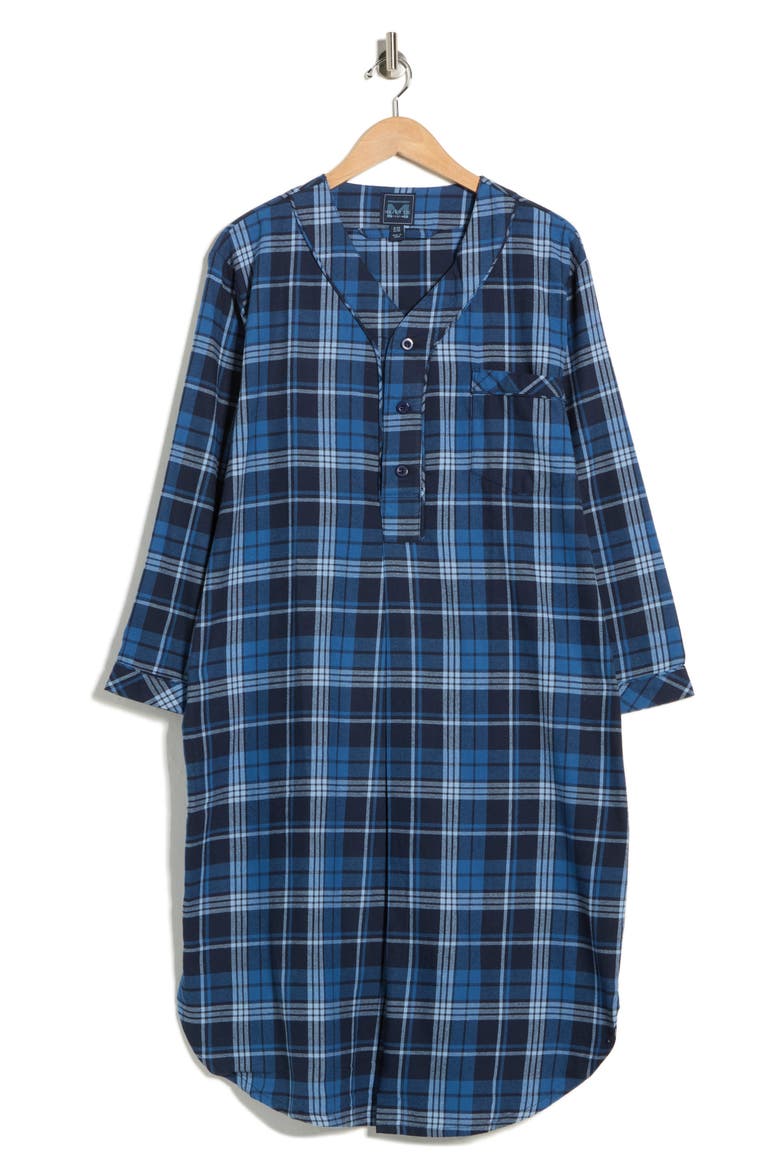 Country Flannel Nightshirt, Alternate, color, BLUE PLAID