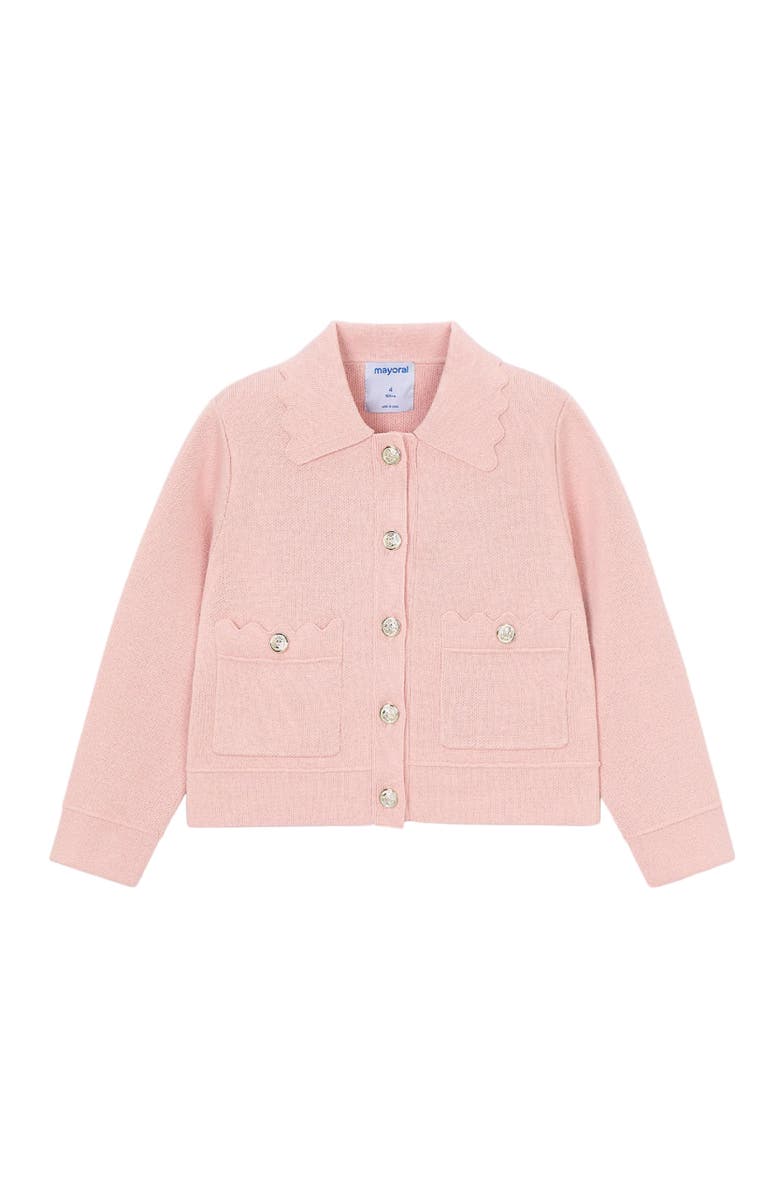 Mayoral Jacket With Scalloped Detail, Main, color, Pink
