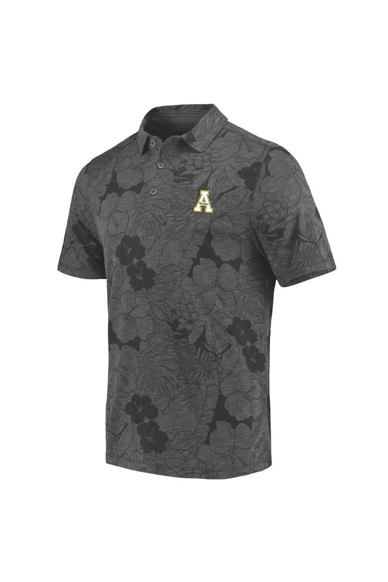 Men's Tommy Bahama  Charcoal Appalachian State Mountaineers Miramar Blooms Polo, Alternate, color, Charcoal