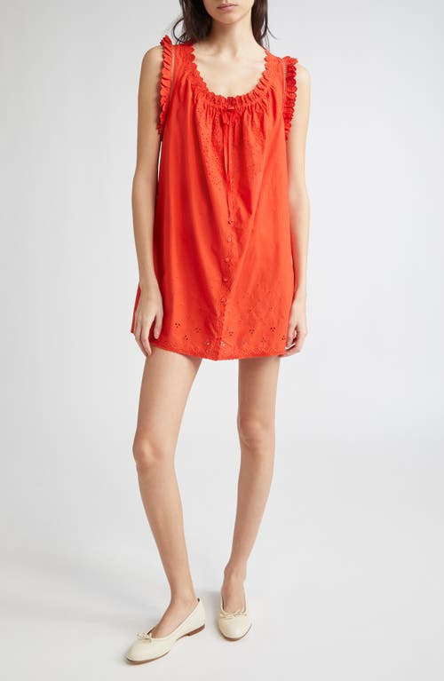 Doen Organic Cotton Nessie Mini Dress In Red