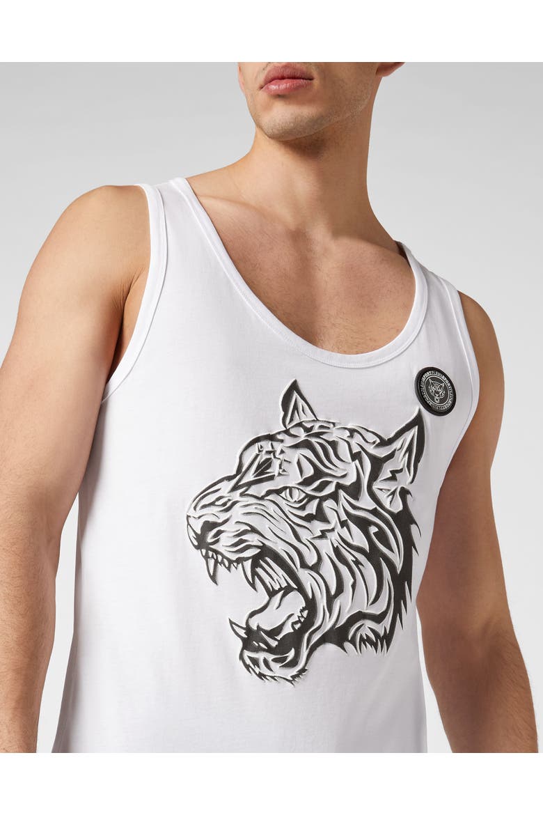 Tank Top Tiger Men, Alternate, color, white/black
